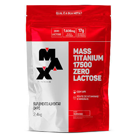 Mass Titanium 17500 Zero Lactose (2.4kg) - Morango