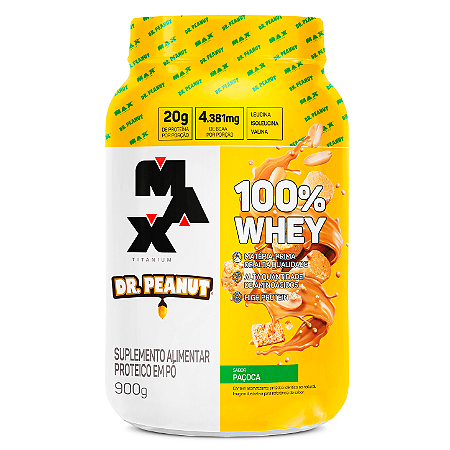 100% Whey Max Titanium x Dr. Peanut (900g) - Paçoca