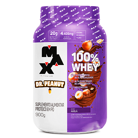 100% Whey Max Titanium x Dr. Peanut (900g) - Avelã