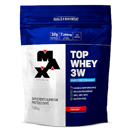 Top Whey 3W Refil (1.8kg) - Mais Performance - Morango
