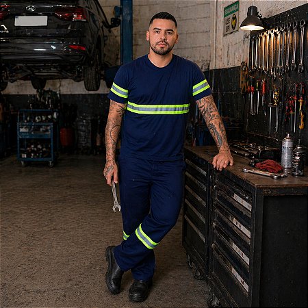 Kit 3 Camisetas Com Faixa Refletiva Manga Curta Malha Fria Proteção Uv Sênior Uniformes