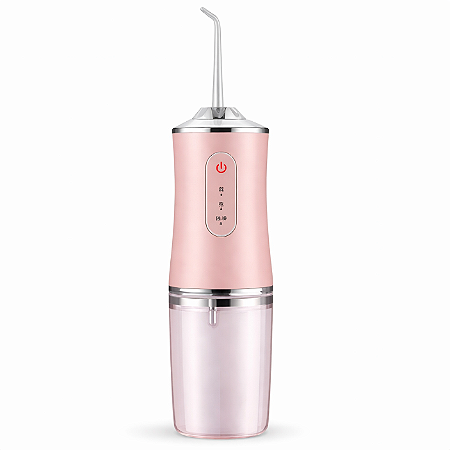 Irrigador Bucal Oral Jato Água 4 Bicos Portátil Rosa