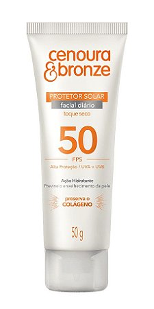 CENOURA & BRONZE Protetor Solar Facial FPS 50 Toque Seco 50g