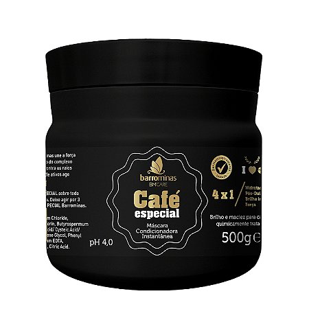 BARROMINAS Máscara Café Especial 500g - Cabelos Quimicamente Tratados