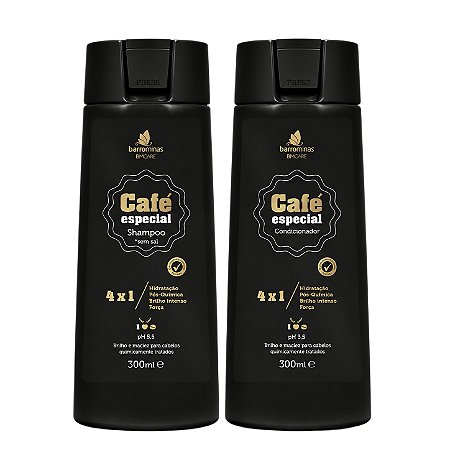 BARROMINAS Kit Café Especial Limpeza Suave Pós-Química - Shampoo e Condicionador