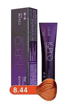 K.PRO Caviar Color Coloração Permanente 8.44 Loiro Claro Cobre Intenso 60g