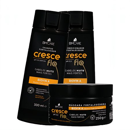 BARROMINAS Kit Cresce Fio - Shampoo, Condicionador e Máscara - Queda e Fios Finos