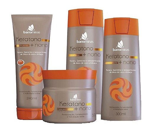 BARROMINAS Keratano Kit para Cabelos Secos, Ressecados e com Frizz Completo