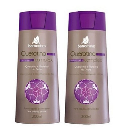 BARROMINAS Queratina Complex Kit Cabelo Danificado e Quimicamente Tratado Shampoo + Condicionador