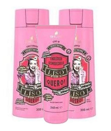 BARROMINAS Liso Que Te Quero! Kit Cabelo Liso Shampoo + Condicionador + Finalizador