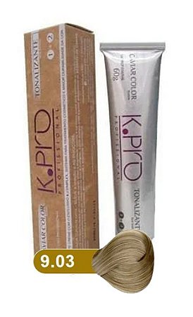 K.PRO Caviar Color Tonalizante 9.03 Loiro Muito Claro Pérola Dourado 60g