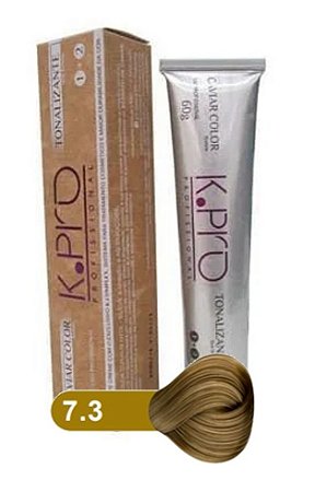 K.PRO Caviar Color Tonalizante 7.3 Loiro Médio Dourado 60g