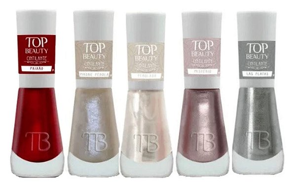 TOP BEAUTY Premium Esmalte Vegano Cintilante Coleção 5 cores