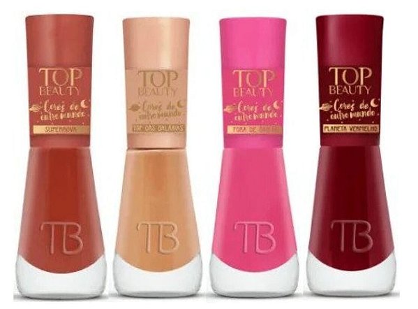 TOP BEAUTY Premium Esmalte Vegano Cores do Outro Mundo Coleção 4 cores