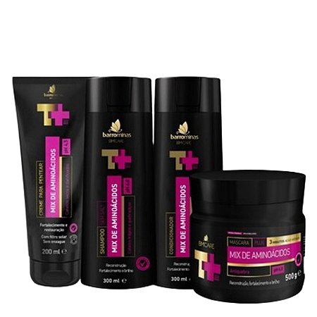 BARROMINAS Kit Mix de Aminoácidos Tratamento Cabelos Quebradiços - Rotina Completa para Cabelos Frágeis, Quebradiços e Sem Brilho