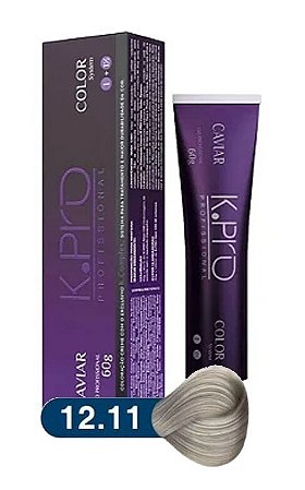 K.PRO Caviar Color Coloração Permanente 12.11 Extra Clareador Cinza Intenso 60g