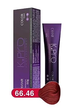 K.PRO Caviar Color Coloração Permanente 66.46 Loiro Escuro Ultra Vermelho 60g