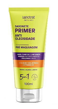 LABOTRAT Sabonete Primer Anti Oleosidade Pré Maquiagem 5 em 1 com Ácido Hialurônico e Vitamina B5 100ml