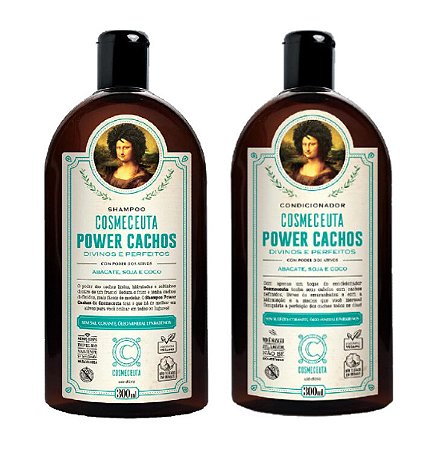 COSMECEUTA Power Cachos Vegano Kit para Cabelos Cacheados ou Crespos Shampoo + Condicionador