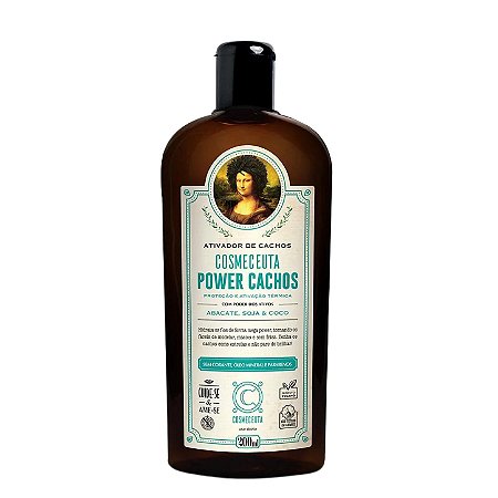 COSMECEUTA Leave-in Ativador de Cachos Vegano Power Cachos 300ml - Proteção e Ativação Térmica