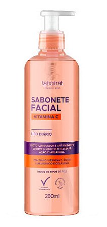 LABOTRAT Sabonete Facial Vitamina C 280ml com Nano Vitamina C, Ácido Hialurônico e Colágeno