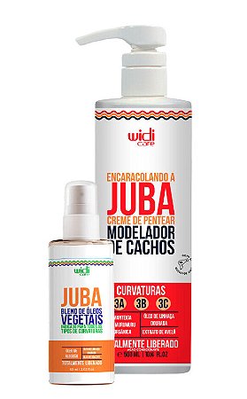 WIDI CARE Kit Encaracolando JUBA - Blend de Óleos Vegetais 60g  e Creme para Pentear 500ml - Cabelos Cacheados