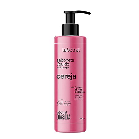 LABOTRAT Sabonete Líquido Rosto e Corpo Cereja 190ml - Pele Macia e Limpeza Suave
