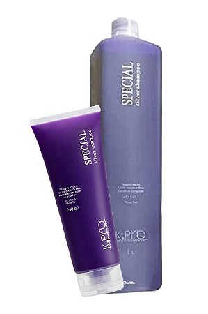 K.PRO Shampoo Desamarelador Special Silver - Neutralização e Brilho para Cabelos Loiros e Grisalhos - escolha o tamanho