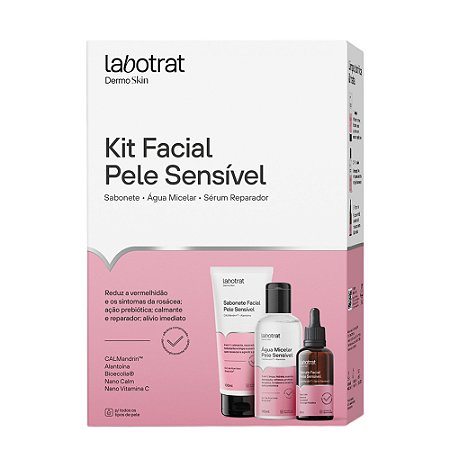 LABOTRAT Kit Facial Pele Sensível - Reduz Vermelhidão e Hidrata com Toque Seco