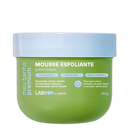 LABOTRAT Mousse Esfoliante LabPop Green Breeze 240g – Pele Lisa, Macia e Luminosa