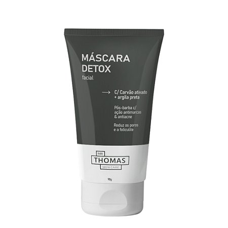 MR THOMAS Men Care Máscara Facial Detox 90g – Controle da Oleosidade e Redução dos Poros