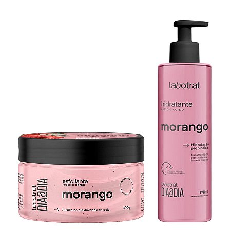 LABOTRAT Kit Esfoliação e Hidratação Morango - Esfoliante 300g e Hidratante 190ml