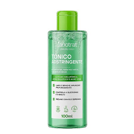 LABOTRAT Tônico Adstringente Dermo Skin 100ml - Pele Oleosa, Poros e Acne