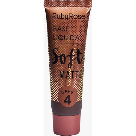 RUBY ROSE Base Líquida Soft Matte HB-8050 29ml Café 4