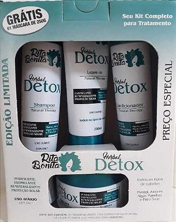 RITA BONITA Herbal Detox Kit Edição Especial Grátis Máscara Capilar 250g