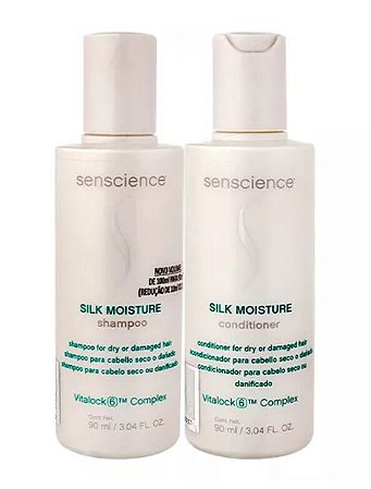 SENSCIENCE Silk Moisture Kit para Cabelos Danificados e Secos Shampoo + Condicionador 90ml