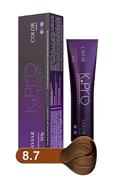 K.PRO Caviar Color Coloração Permanente 8.7 Loiro Claro Marrom 60g