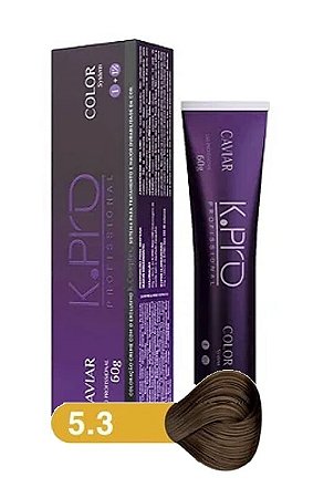 K.PRO Caviar Color Coloração Permanente 5.3 Castanho Claro Dourado 60g