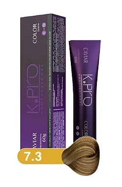 K.PRO Caviar Color Coloração Permanente 7.3 Loiro Médio Dourado 60g