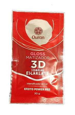 OURAN Gloss Matizador 3D Vermelho Escarlate Efeito Power Red 20g