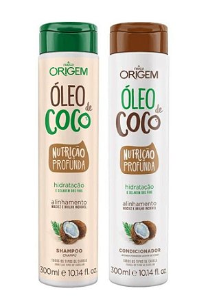 ORIGEM Óleo de Coco Kit Shampoo + Condicionador Nutrição Profunda 300ml