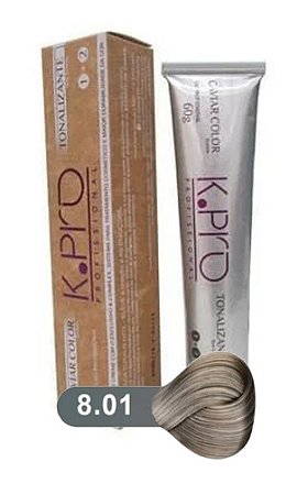 K.PRO Caviar Color Tonalizante 8.01 Toner Loiro Claro Natural Fumê 60g