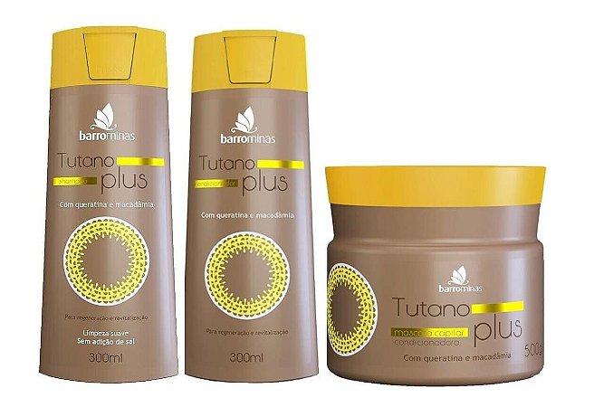 BARROMINAS Tutano Plus Kit para Cabelos Secos e Ressecados Shampoo + Condicionador + Máscara