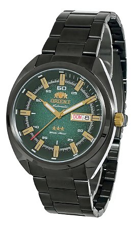 Relógio Automático Orient Nh3yy006 Vidro Mineral Verde 50m Aço Grafite