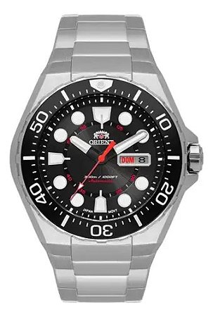 Relógio Orient Masculino Automático Diver 300m F49ss035 P1sx Prateado Azul Preto