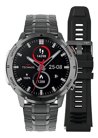 Smartwatch Masculino Technos Connect Troca Pulseira Preto Tsportscab/6f