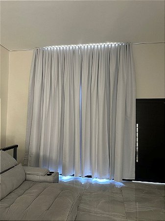 Cortina Wave Branca Sob Medida | Cortina de Tecido Moderna para Sala e Quarto | Jamb Lar Cortinas cores; branco,bege, marfim, prata, cinza. 100% Poléster.
