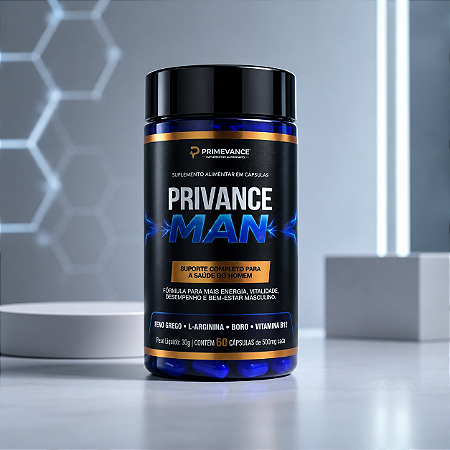 Privance Man com Feno-Grego, L-Arginina, Boro e Vitamina B12 – 60 Cápsulas