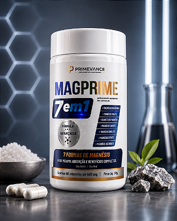 MagPrime 7 em 1 – Complexo com 7 Formas de Magnésio – 60 Cápsulas