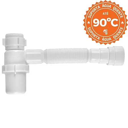 SIFÃO SANFONADO UNIVERSAL COM COPO - ASTRA